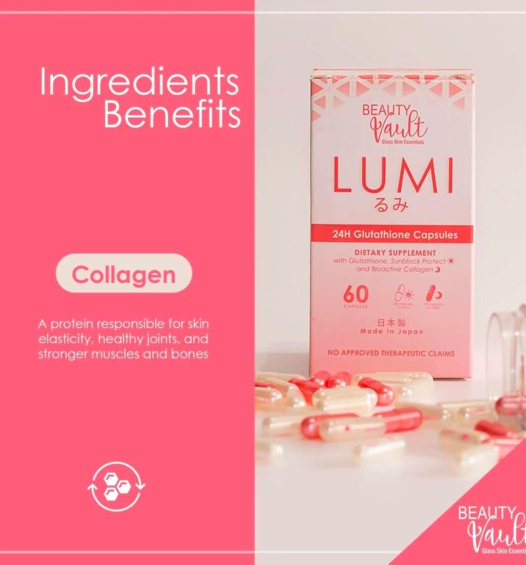 Beauty Vault Lumi 24H Glutathione Capsule Dietary Supplement